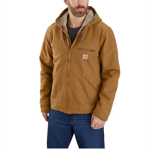 Carhartt Other - CARHARTT  MEN"S  RELAXED FIT WASHED DUCK SHERPA-LINED JACKET